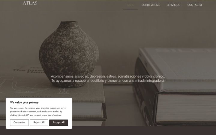 Screenshot of atlaspsicoterapia.com