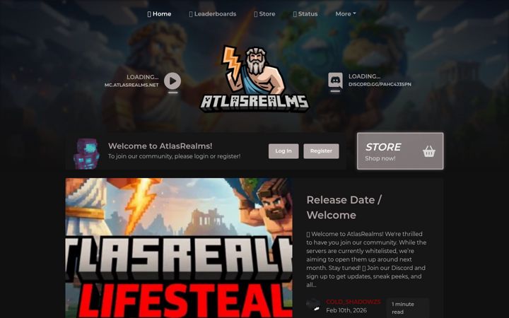 Screenshot of atlasrealms.net