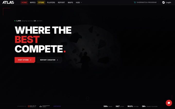 Screenshot of atlasrust.com
