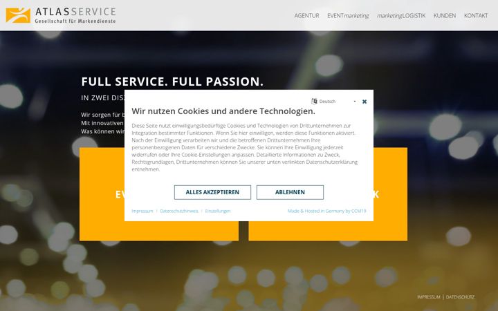 Screenshot of atlasservice.de