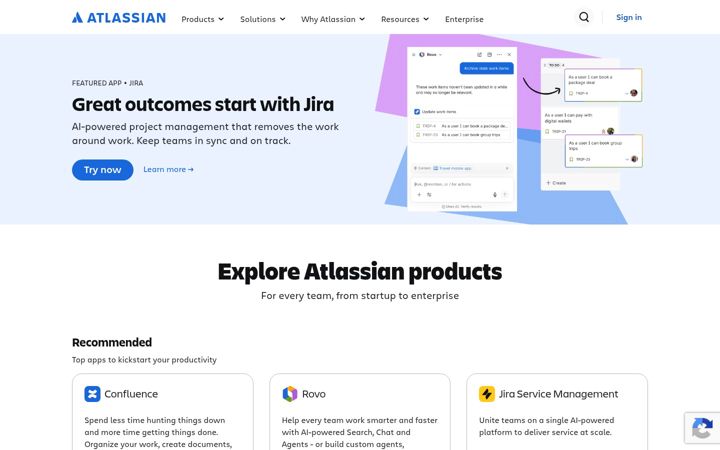 Skjámynd af atlassian.net