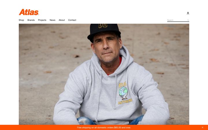 Screenshot of atlasskateboarding.com