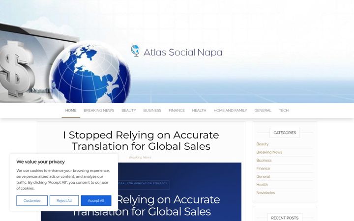 Screenshot of atlassocialnapa.com