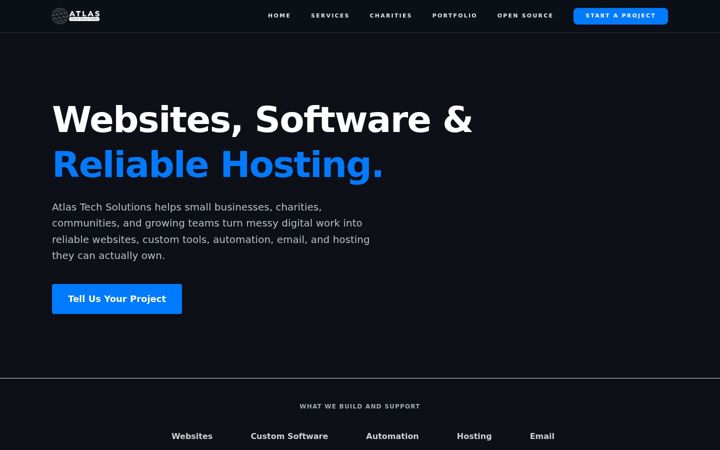 Screenshot of atlastechsolutions.co.uk