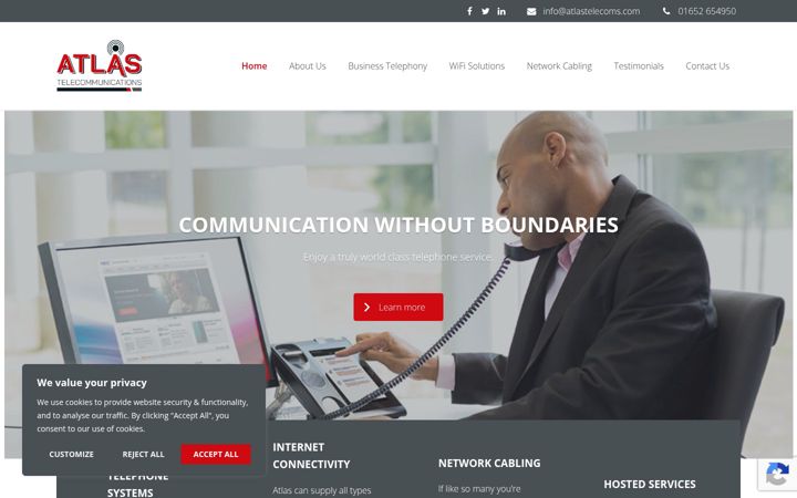 Screenshot of atlastelecoms.com