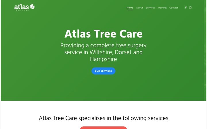 Screenshot of atlastreecare.co.uk