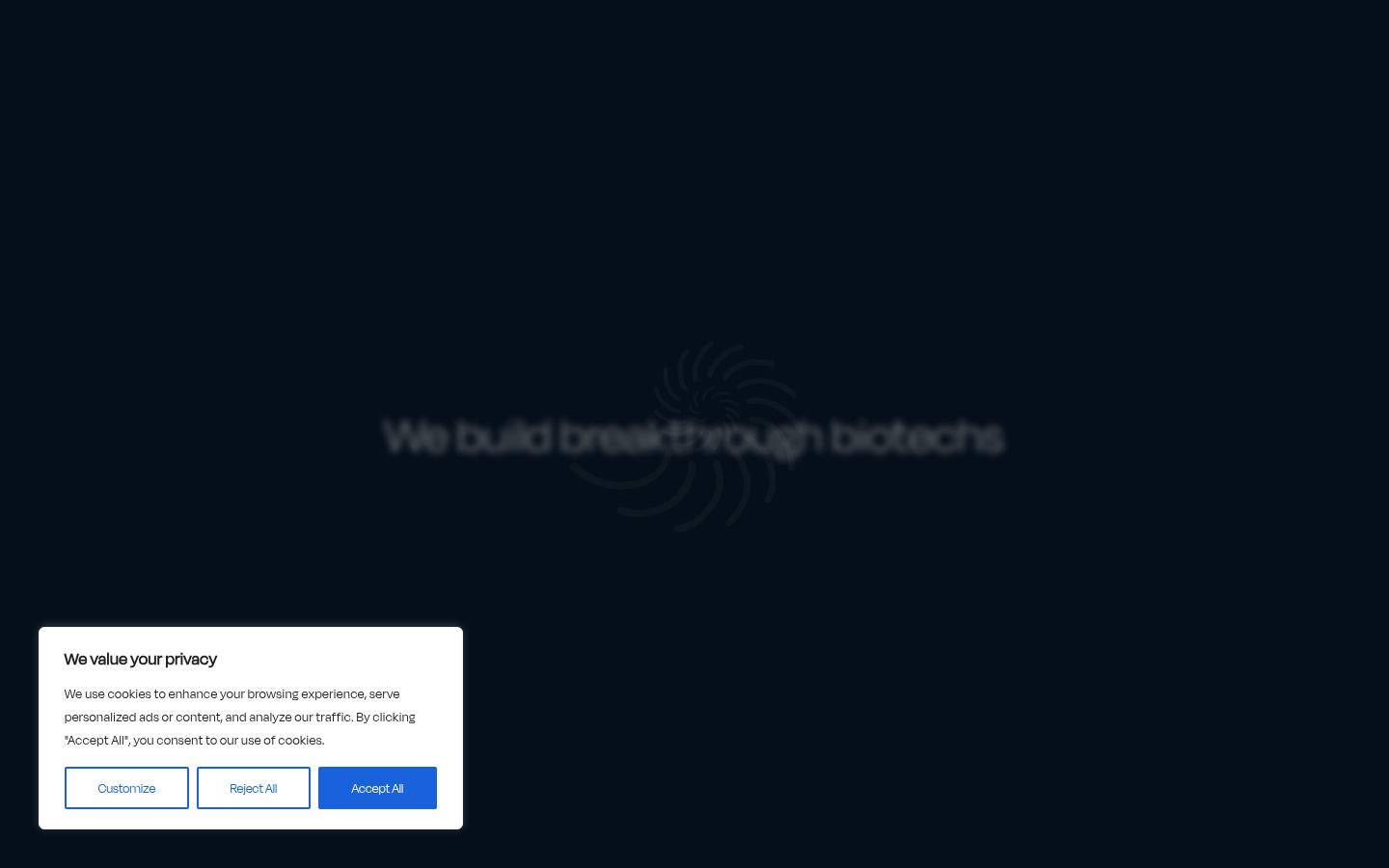 Screenshot del banner di consenso mostrato prima di qualsiasi interazione
