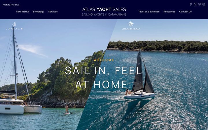Screenshot of atlasyachtsales.com