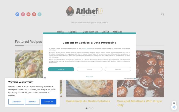 Screenshot of atlchefd.com