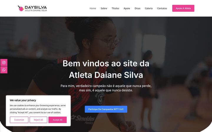 Screenshot of atletadaysilva.com.br