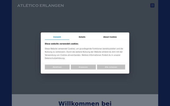 Screenshot of atleticoerlangen.com