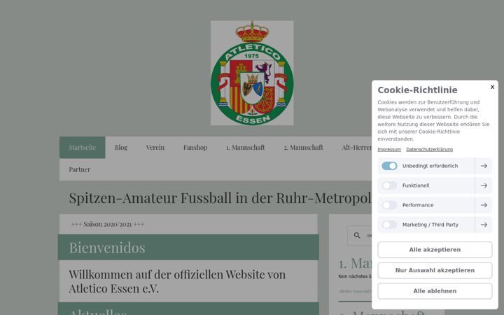 Screenshot of atleticoessen.de