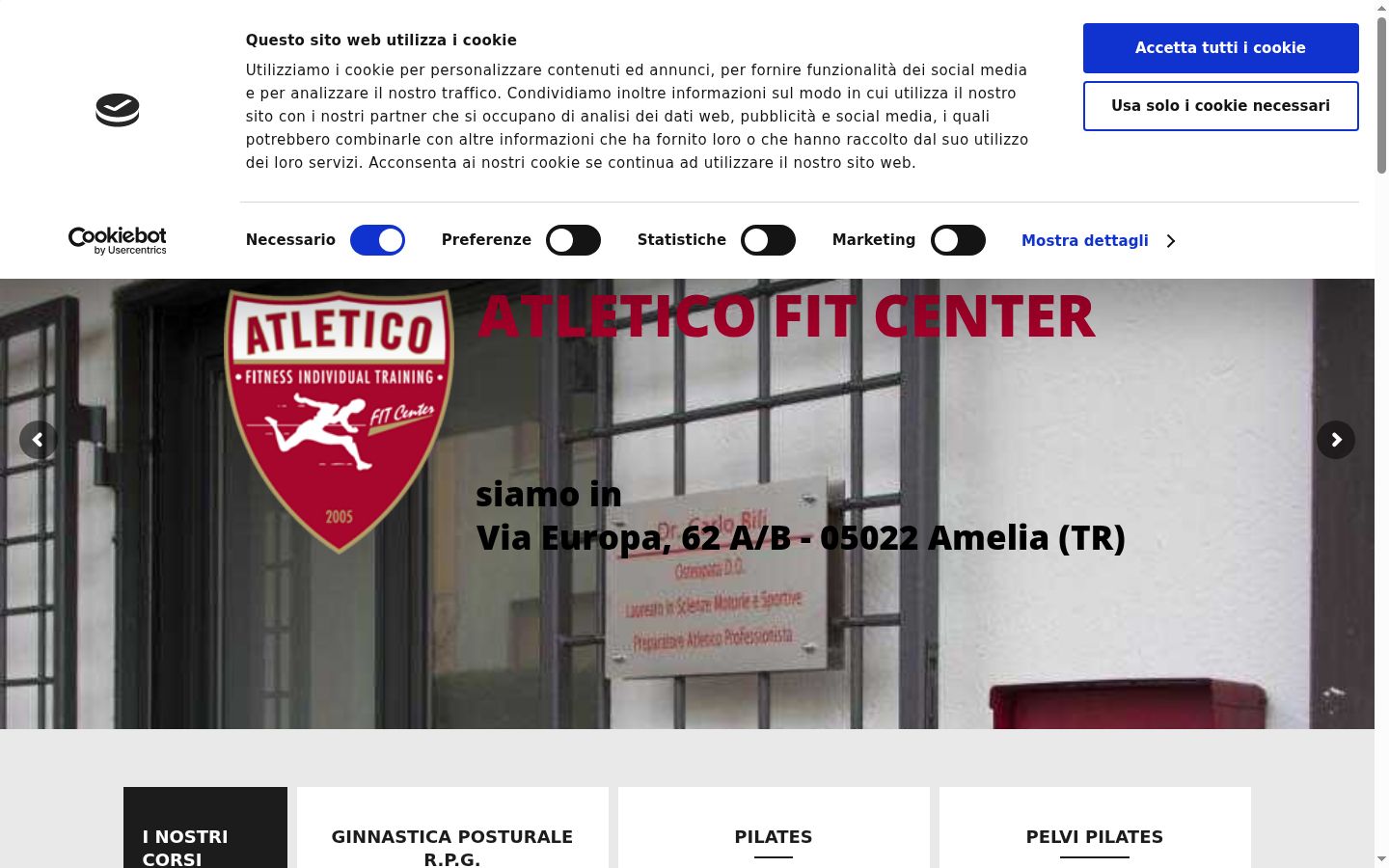 Screenshot del banner di consenso mostrato prima di qualsiasi interazione