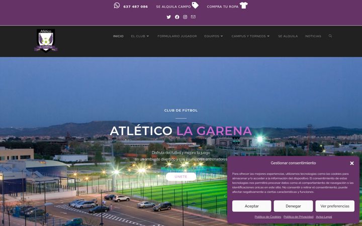Screenshot di atleticolagarena.com