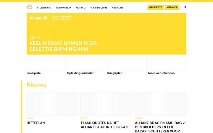 Screenshot of atletiek.be