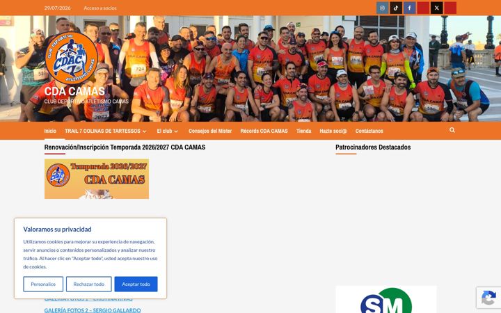 Screenshot of atletismocamas.es