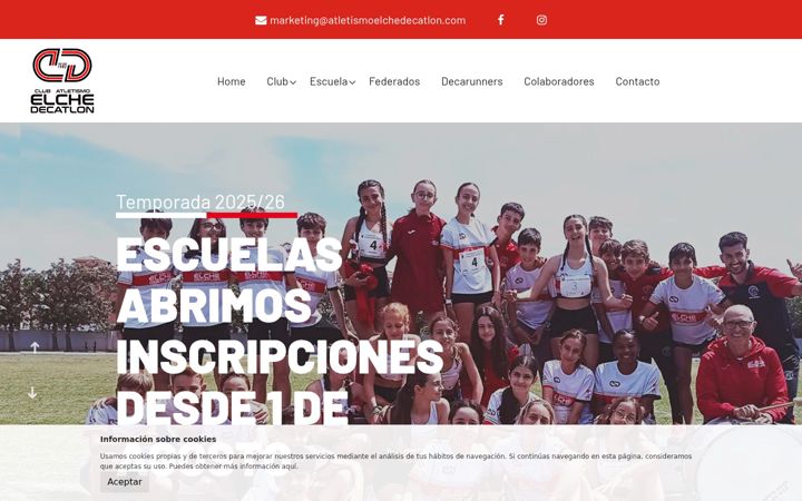 Screenshot of atletismoelchedecatlon.com