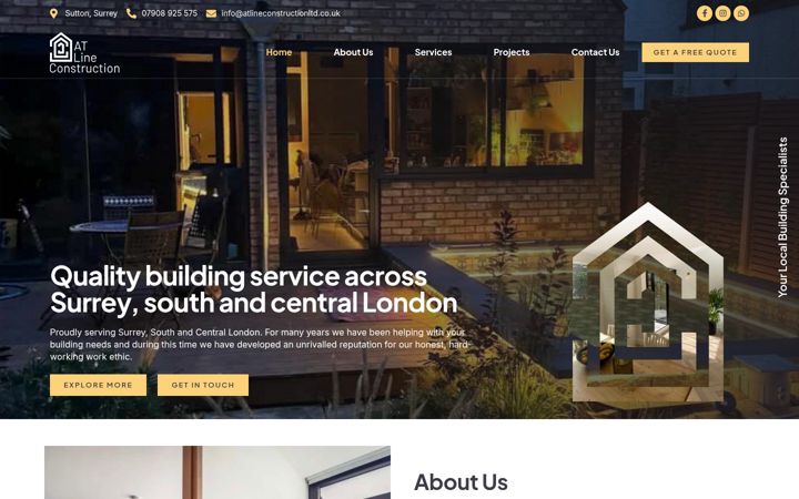 Screenshot of atlineconstructionltd.co.uk