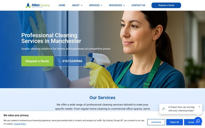Screenshot von atloncleaners.com
