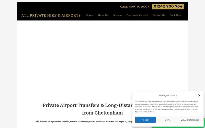 Ekrano kopija atlprivatehire.com