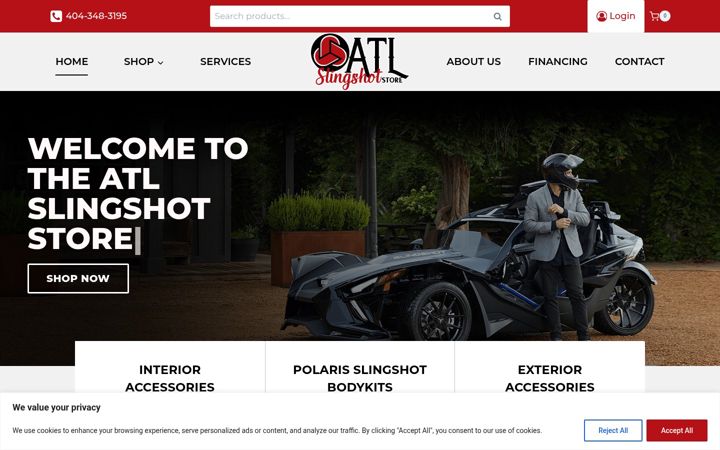 Ekrano kopija atlslingshotstore.com
