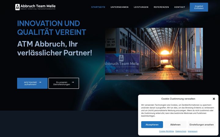 Ekraanipilt saidist atm-abbruch.de
