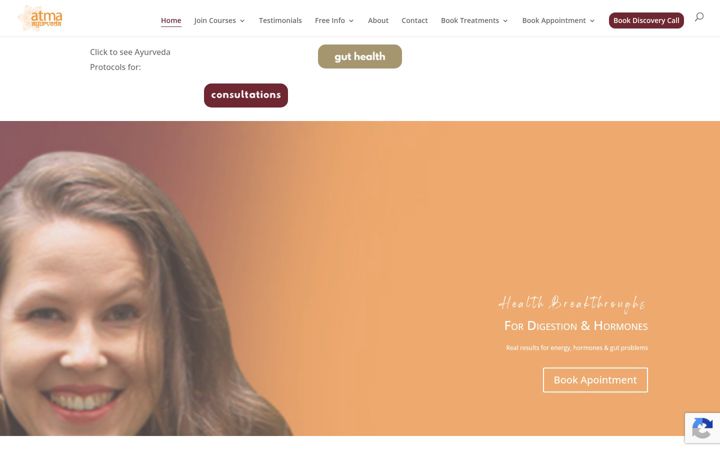 Screenshot ta' atma-ayurveda.com