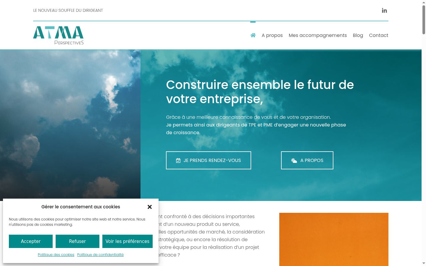 Screenshot del banner di consenso mostrato prima di qualsiasi interazione
