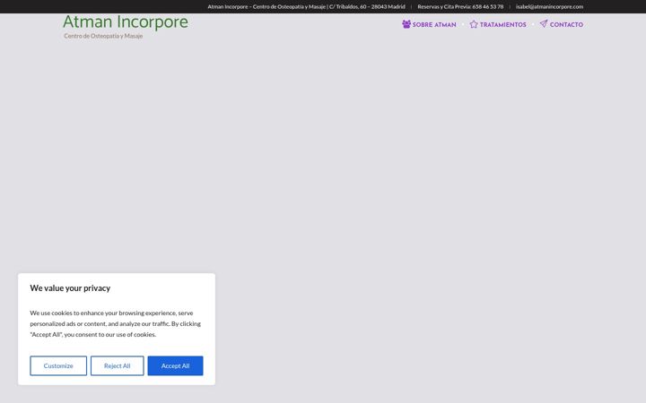 Screenshot of atmanincorpore.com