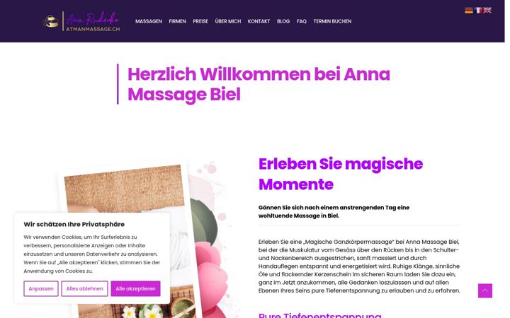 Snímek obrazovky atmanmassage.ch