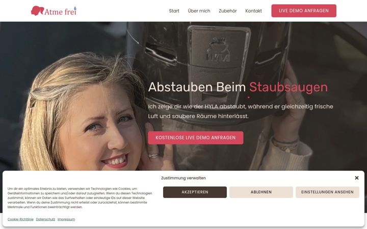 Screenshot ta' atme-frei.de