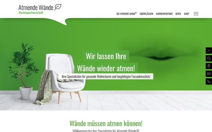 Screenshot of atmende-waende.com