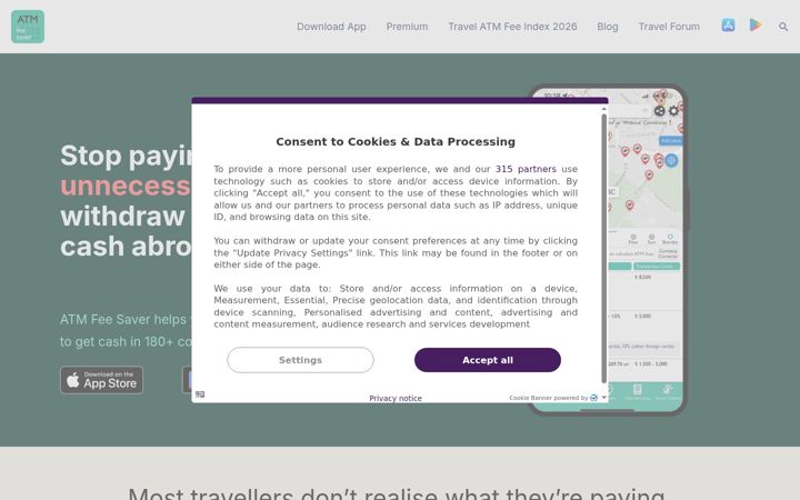 Screenshot of atmfeesaver.com