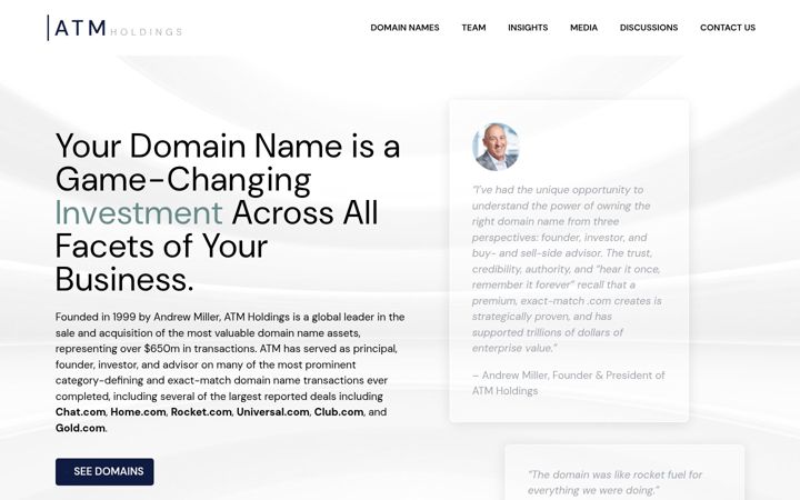 Screenshot of atmholdings.com