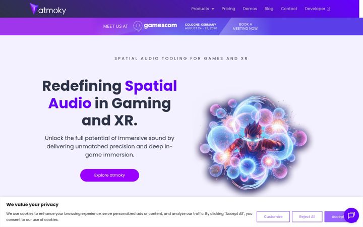Screenshot of atmoky.com