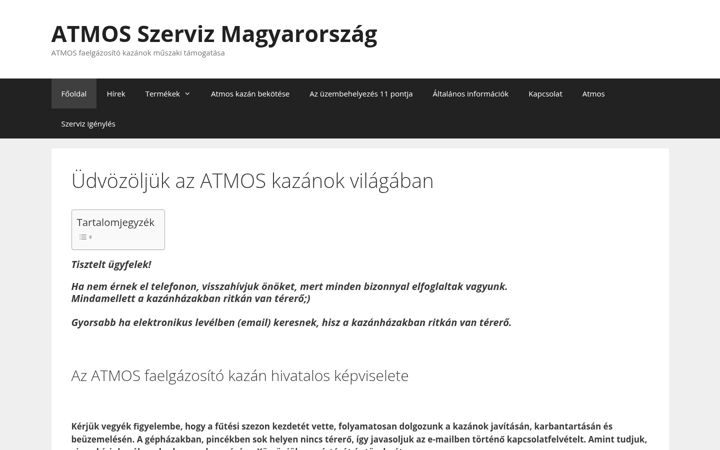 Screenshot of atmos-szerviz.hu