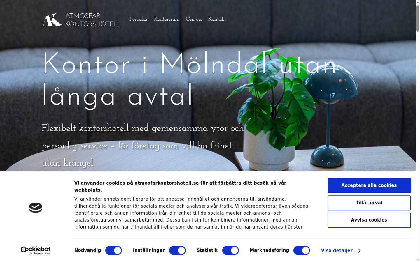 Captura de ecrã do banner de consentimento apresentado antes de qualquer interação