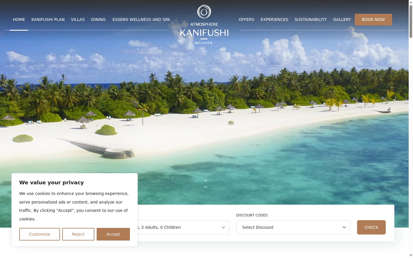 Screenshot of the consent banner shown before any interaction