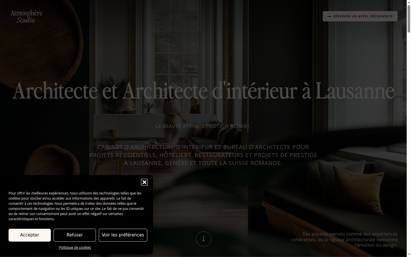 Screenshot of the consent banner shown before any interaction