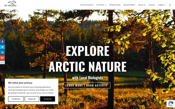 Screenshot of atnature.fi