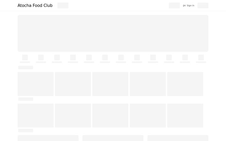 Ekraanipilt saidist atochafoodclub.com