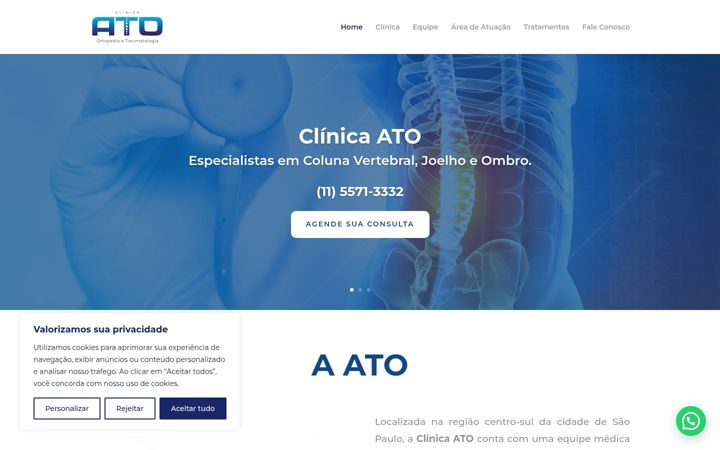 Ekraanipilt saidist atoclinica.com.br
