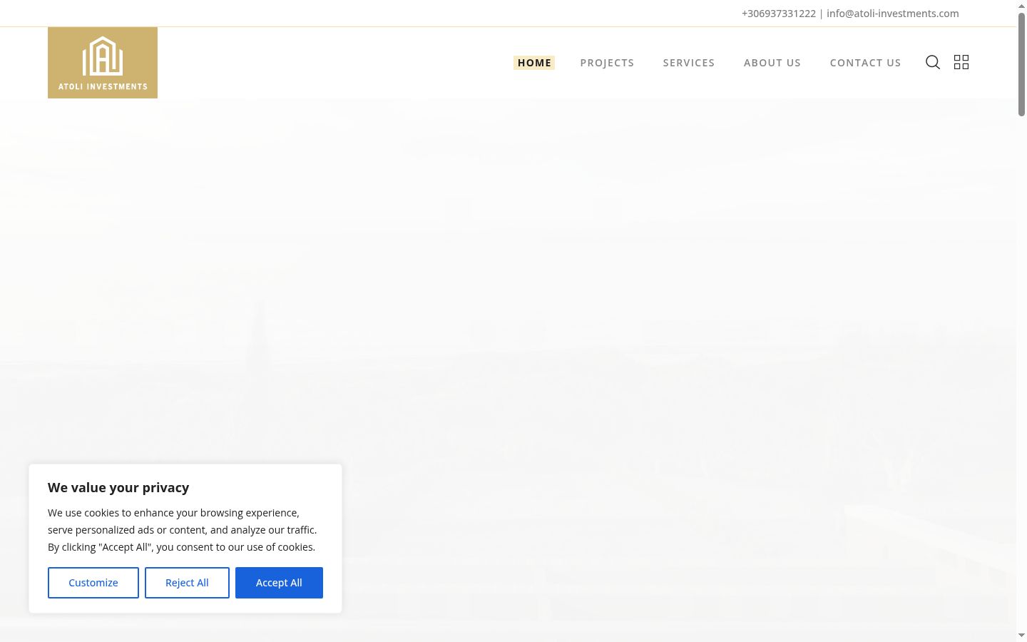 Screenshot des Einwilligungsbanners vor jeglicher Interaktion