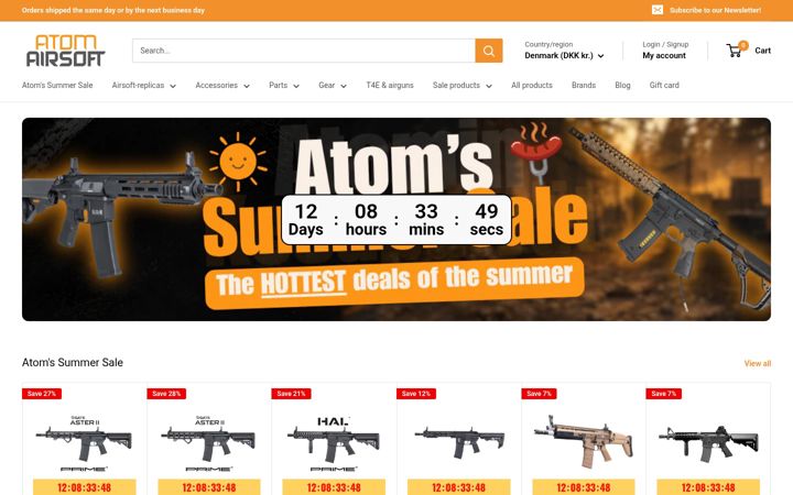 Екранна снимка на atom-airsoft.fi