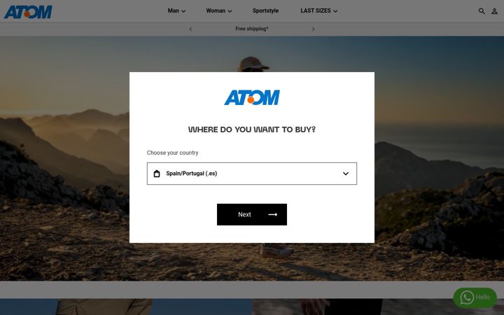 Screenshot of atom-sport.us