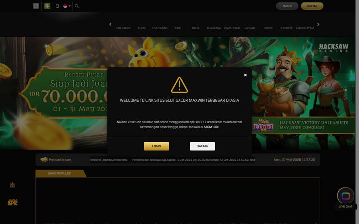 Screenshot of atom108resmi.com