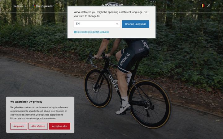 Ekrānuzņēmums no atom6cycling.be