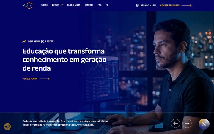 Ekrānuzņēmums no atomeducacional.com.br