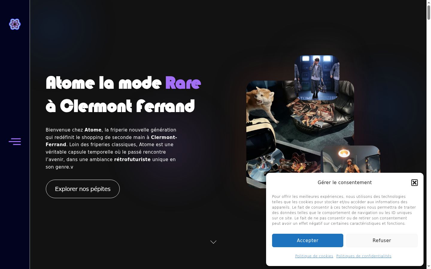 Screenshot of the consent banner shown before any interaction