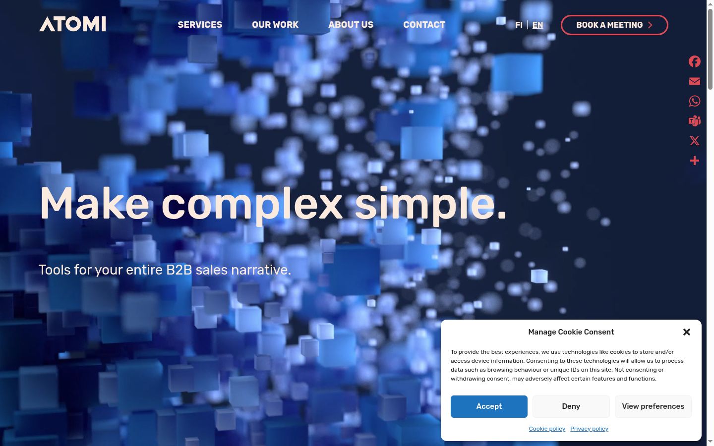 Screenshot of the consent banner shown before any interaction